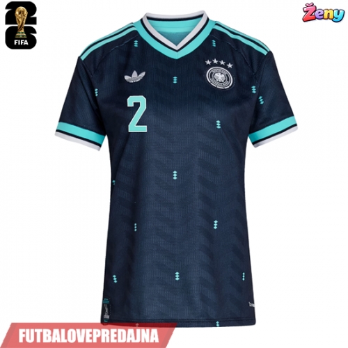 Lacne Ženy Futbalové dres Nemecko Antonio Rudiger #2 MS 2026 Krátky Rukáv - Preč